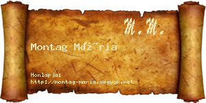 Montag Mária névjegykártya